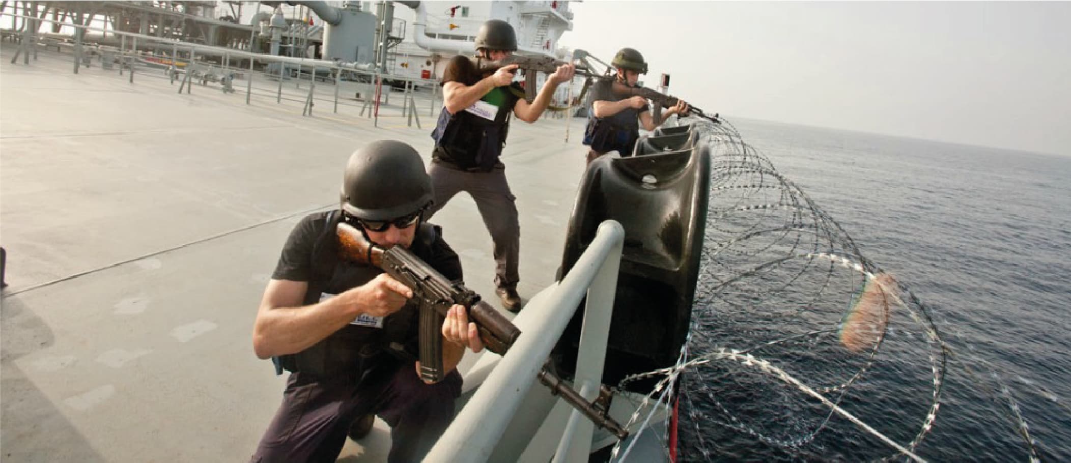 Guards defending a boat